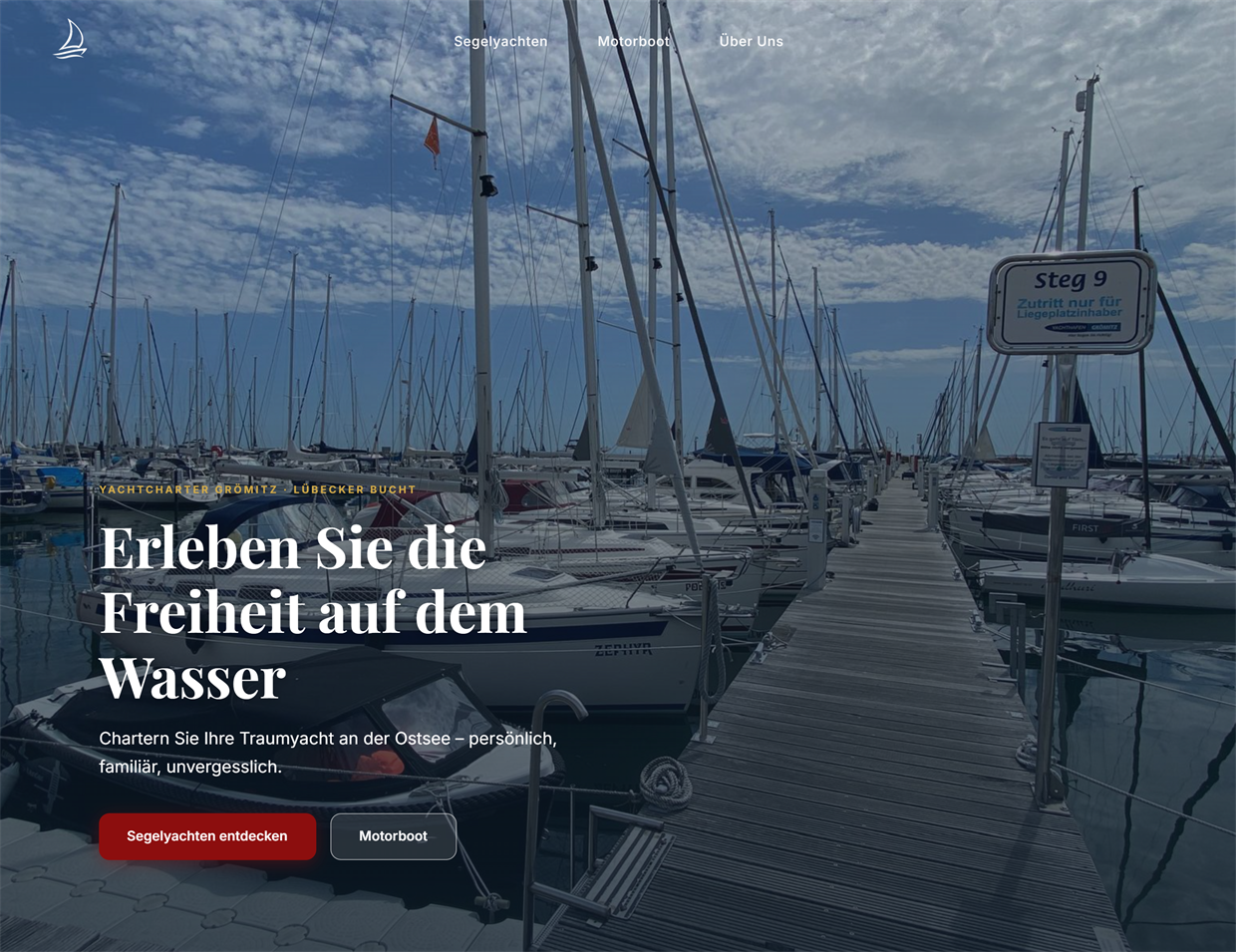 Neue Webseite Yachtcharter Grömitz nach Überarbeitung